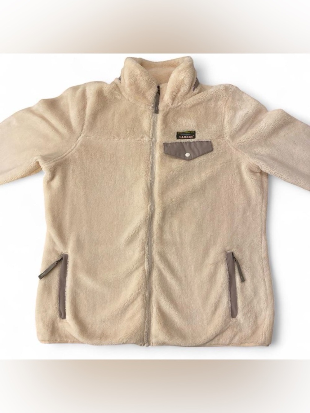 L.L. Bean white fleece jacket